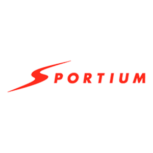 Logo de Sportium con una 'S' estilizada y texto en rojo sobre fondo blanco